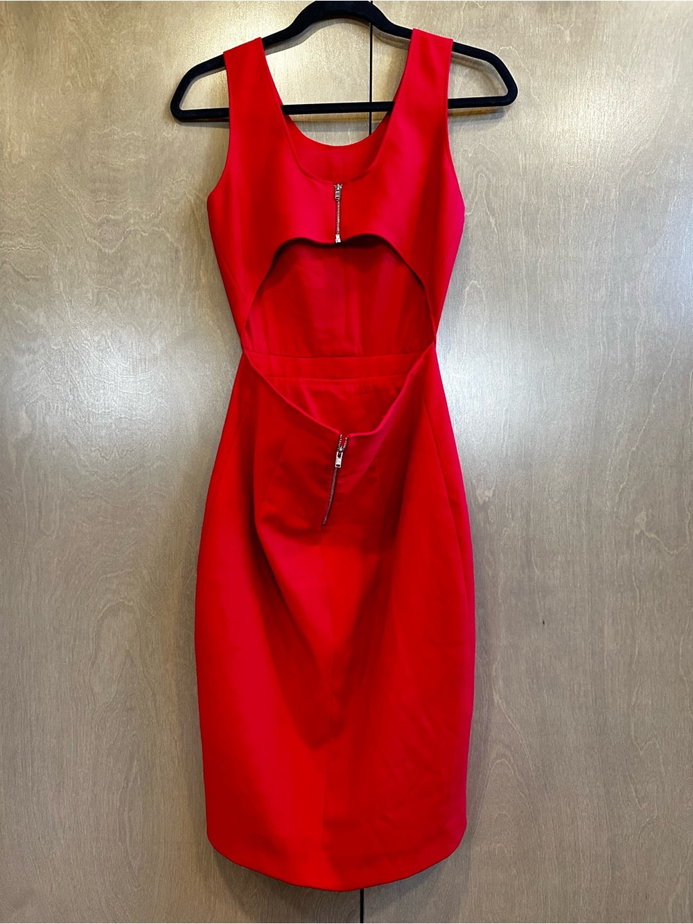 Elizabeth and James Emmy Cutout Sheath Dress Size 2 Cardinal Red Designer $385 - Picture 6 of 12